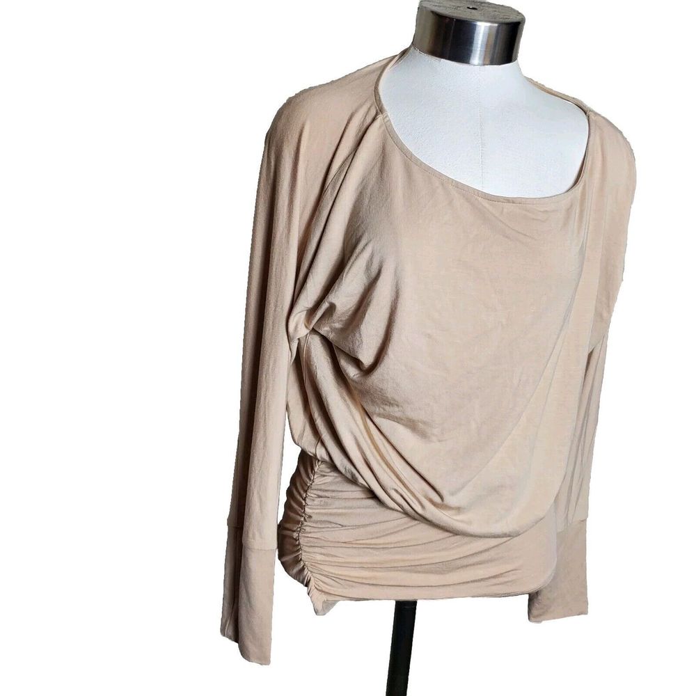 Boston proper beige long Sleeve Blouson Top size XS